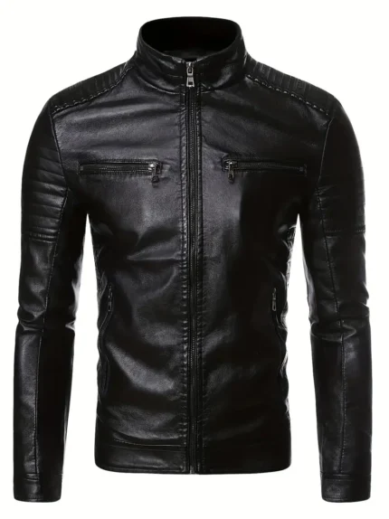 Herren PU-Lederjacke