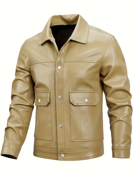 Herren Stylische Lederjacke