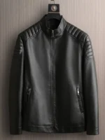 Schwarze Lederjacke für Herren