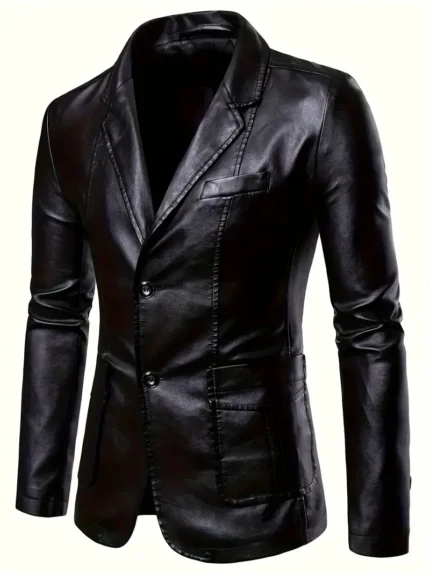 Slim Fit PU-Lederjacke